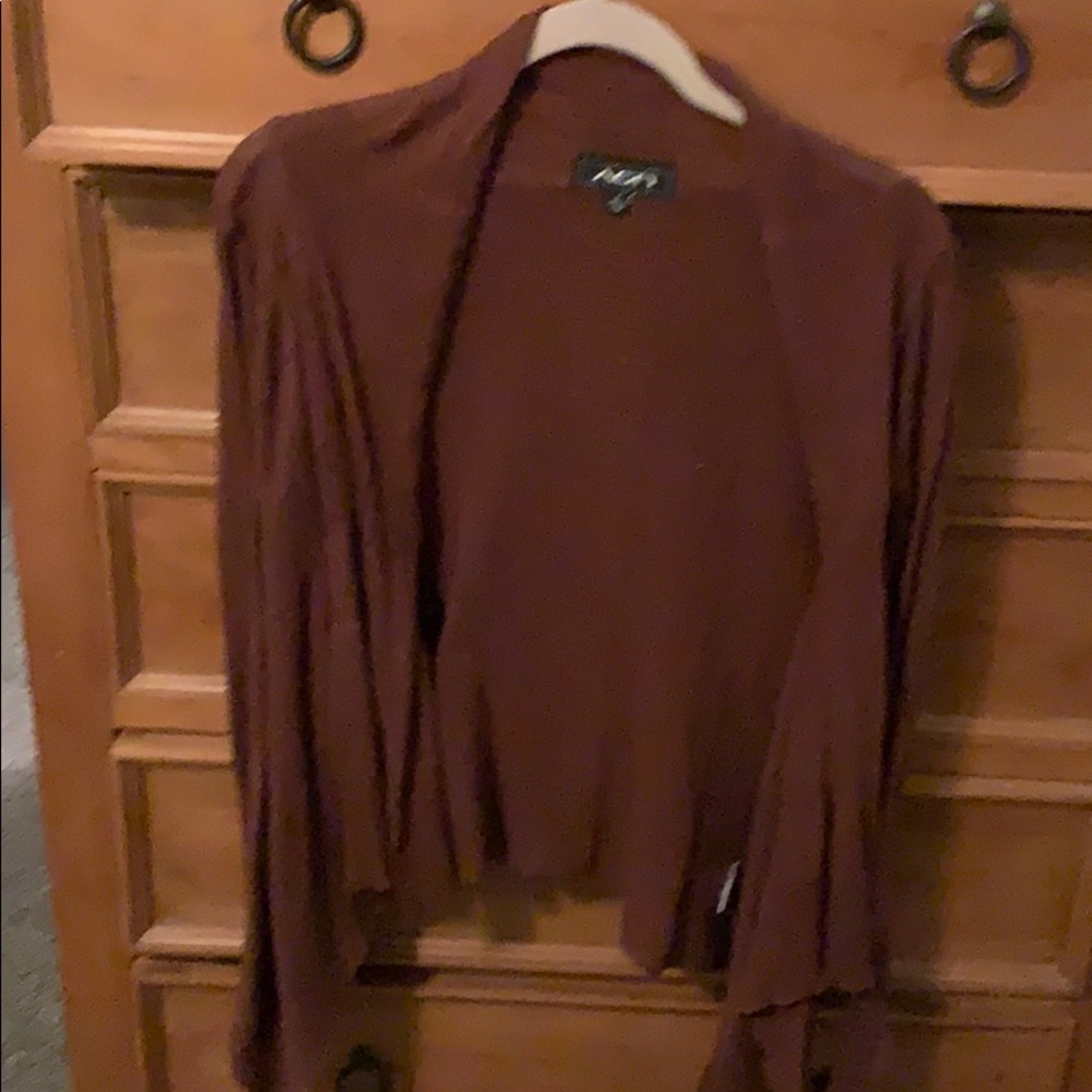 Light weight open sweater brown long sleeve